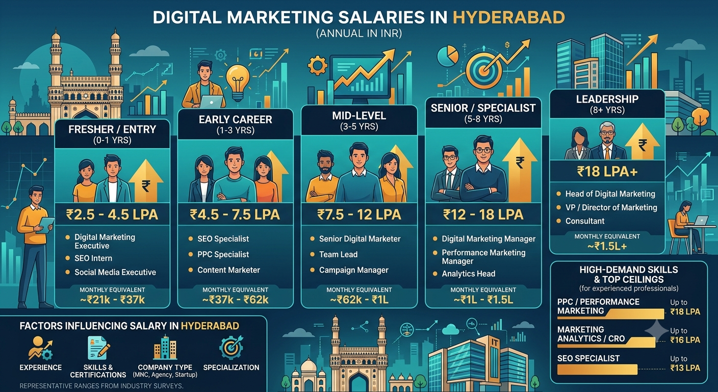 Digital marketing salary in Hyderabad guide by ISDMR